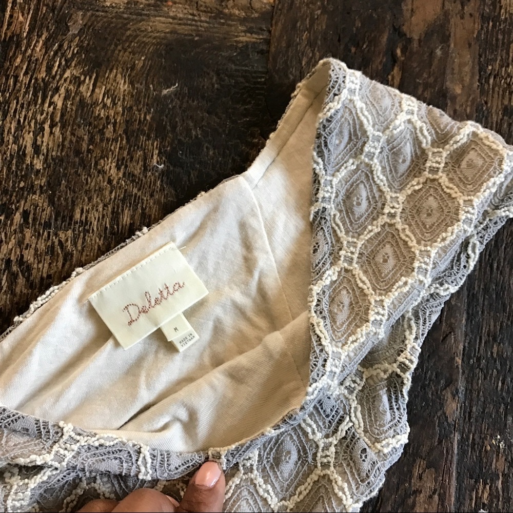 Anthropologie}• deletta grey and white top - Picture 4 of 8